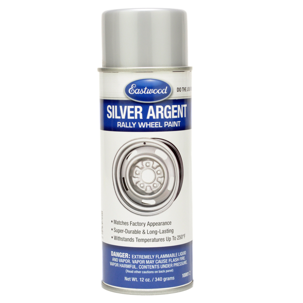 Eastwood Aerosol Silver Rally Wheel spray can paint top coat steel OEM