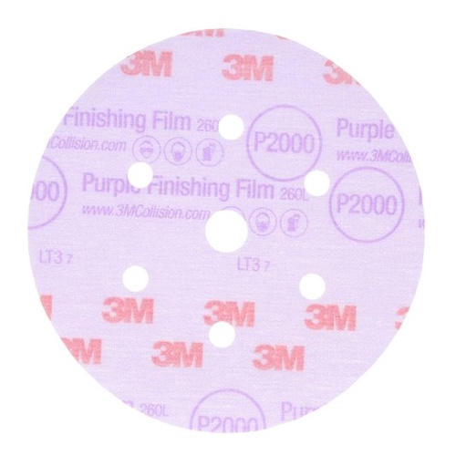 3M Purple Finishing Film Disc Dust Free P2000, 30766 (1 Disc) 150mm
