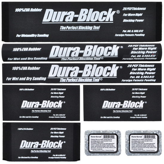 6-Piece Sanding Block Set Dura-Block AF44A Automotive Body Work Black New 