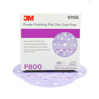 3M Purple Finishing Film Disc Dust Free P800, 51155 (50 Discs)