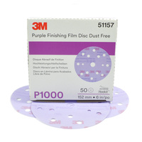 3M Purple Finishing Film Disc Dust Free P1000, 51157 (50 Discs)
