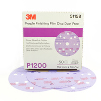 3M Purple Finishing Film Disc Dust Free P1200, 51158 (50 Disc)