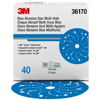 3M Blue Hookit Abrasive Disc P40, 36170 (50 Discs)