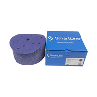 Smartline Ceramic Velcro Discs 150mm/6inch P180 Purple 15 Hole  (50 discs)