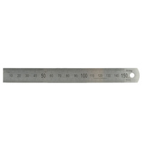 150mm/6in Matt Stainless Steel Ruler - Metric/Imperial