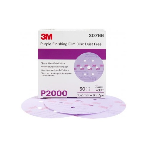 3M Purple Finishing Film Disc Dust Free P2000, 30766 (50PK) 150mm