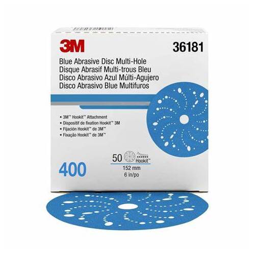3M Blue Hookit Abrasive Disc P400, 36181 (50 Discs)