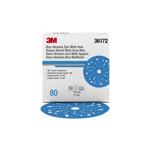 3M Blue Hookit Abrasive Disc P80, 36172 (50 PK)