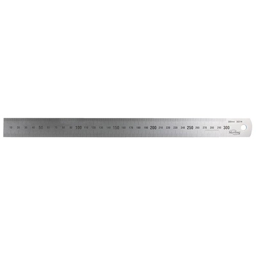 300mm/12in Matt Stainless Steel Ruler - Metric/Imperial