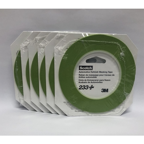 3M Masking Tape 233 Green 3mm PK6, 26343