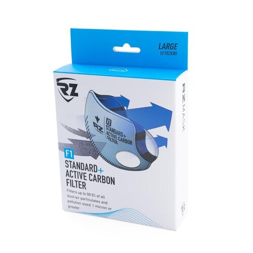 RZ Mask F1 Replacement Filter Active Carbon - 12 Pack - X Large